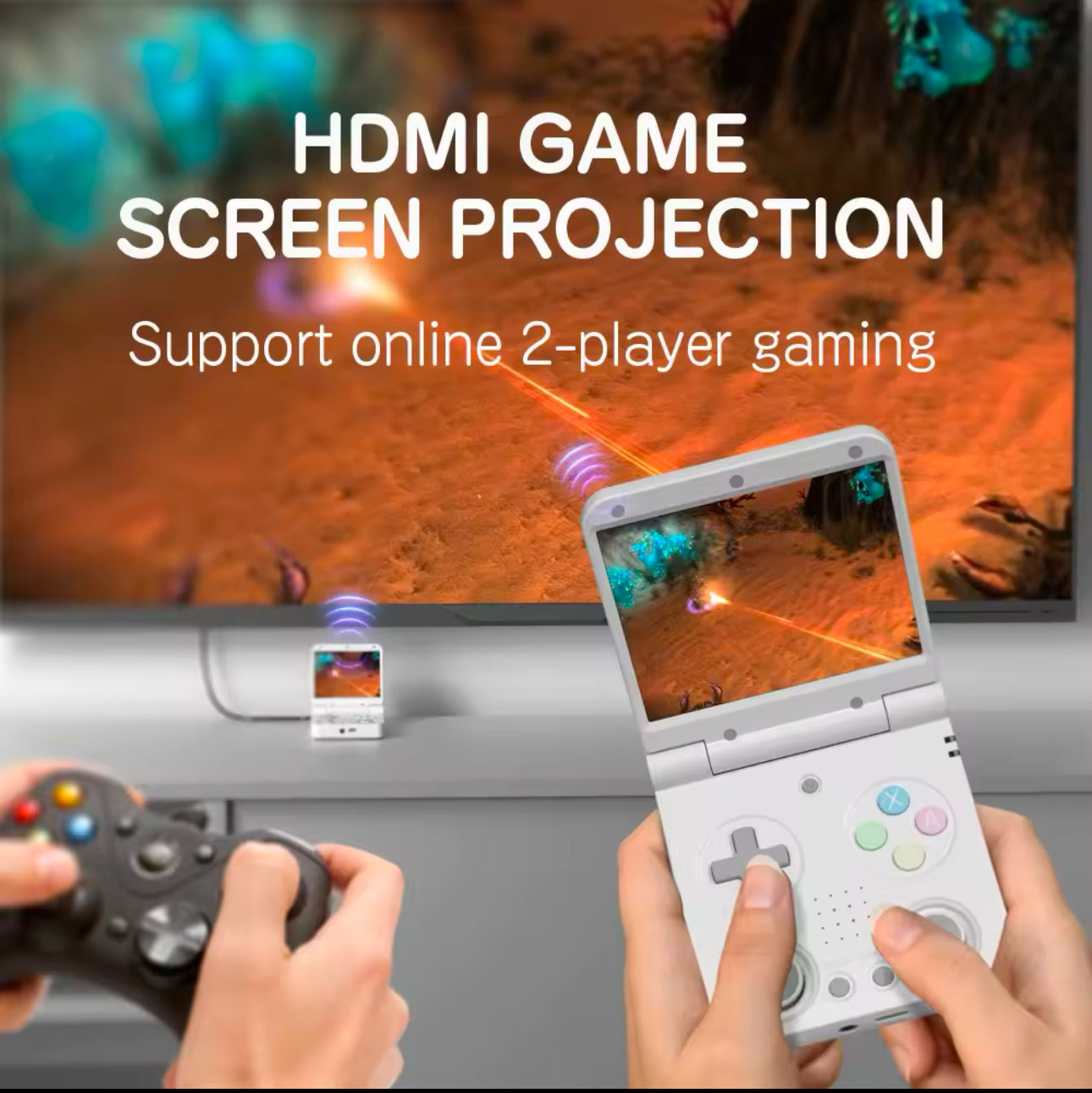 Miyoo Flip - Portable Video Game Console + Case (Grey) v2 - Miyoo Mini Plus AU