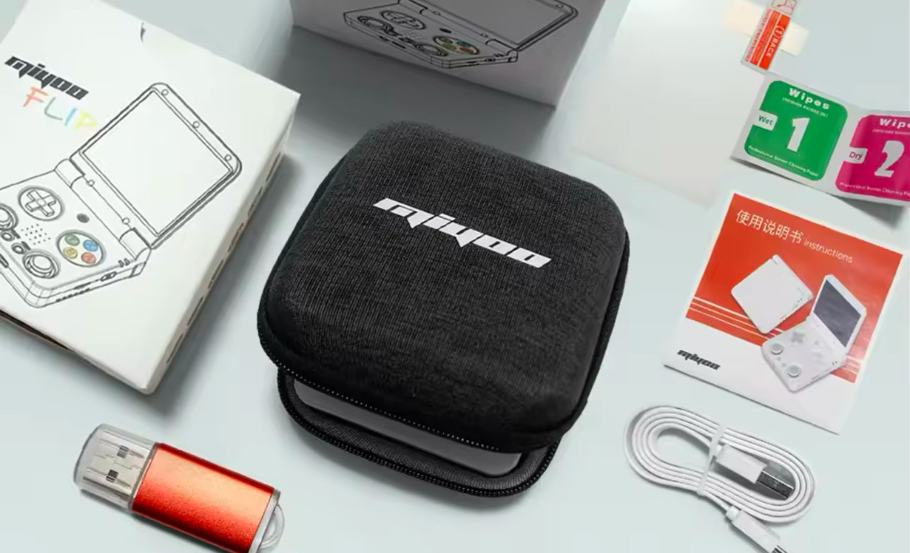 Miyoo Flip - Portable Video Game Console + Case (Grey) v2 - Miyoo Mini Plus AU
